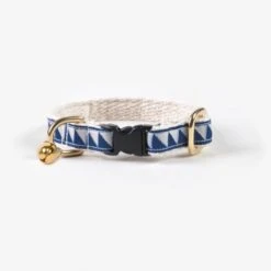 Collier Pour Chat Nice Grill Bleu Et Crème