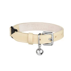 Collier En Cuir Pour Chat Collection Velouté -Chats Chiens Fournitures Magasin Designer Luxury Cat Collar Cheshire and Wain Cream
