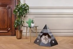 Tipi Pour Chat Design En Carton Recyclé (3 Couleurs) -Chats Chiens Fournitures Magasin cattipi scene black1 lowres copy preview