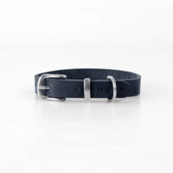 Collier Pour Chien En Cuir Souple The Classic -Chats Chiens Fournitures Magasin collar navy silver min 1