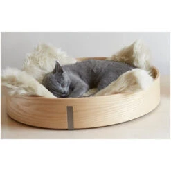 Corbeille Pour Chat De Luxe (2 Finitions) 7 Corbeille Pour Chat De Luxe (2 Finitions) -Chats Chiens Fournitures Magasin corbeille lit design pour chat anello chene clair 2