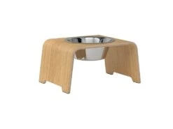 Bol Pour Chien Surélévé DogBar® Single -Chats Chiens Fournitures Magasin dogBar SINGLE M 180 Oak light Stainless 1024x 32047cac b818 4a7e 9689 ebed3ee613de
