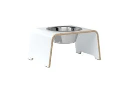 Bol Pour Chien Surélévé DogBar® Single -Chats Chiens Fournitures Magasin dogBar SINGLE M 180 White Stainless 1024x 7099cbc9 2679 4d05 9446 0b62fa37b188
