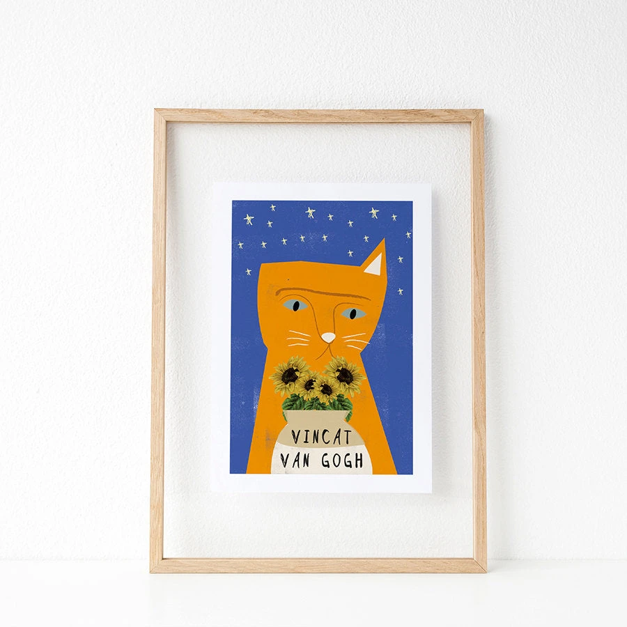 Affiche Chat Vincat Van Gogh 1 Affiche Chat Vincat Van Gogh