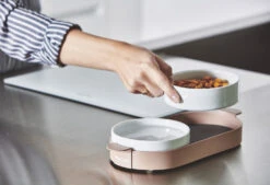 Bols Doubles Pour Chat Tavoletta -Chats Chiens Fournitures Magasin mc g06 010 02 eat tavoletta cat feeder nude mia 01