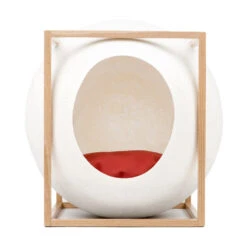 Le Cube Meyou -Chats Chiens Fournitures Magasin web cat cube wood ivory meyou paris front