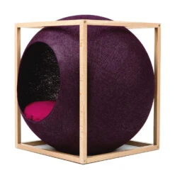 Le Cube Meyou -Chats Chiens Fournitures Magasin web cat cube wood plum meyou paris side
